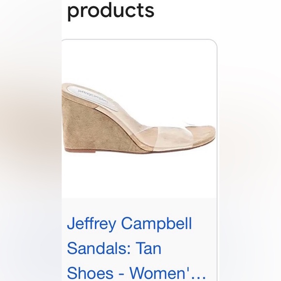 Jeffrey Campbell Shoes - Jeffrey Campbell Clear Strap Tan Suede Wedge Thong Sandal